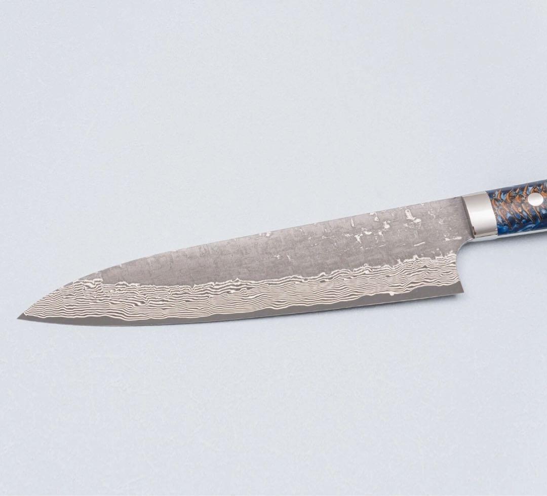 佐治武士　クロス槌目　黒打ち　vg10 牛刀210mm