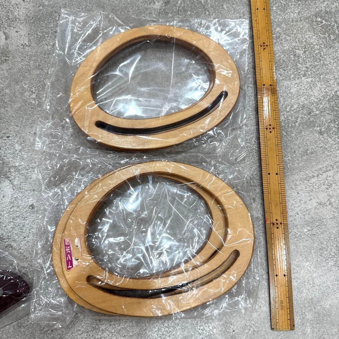 jasmine アクリルがま口口金　アクリル持ち手　ハ木製ハンドル　木工手口