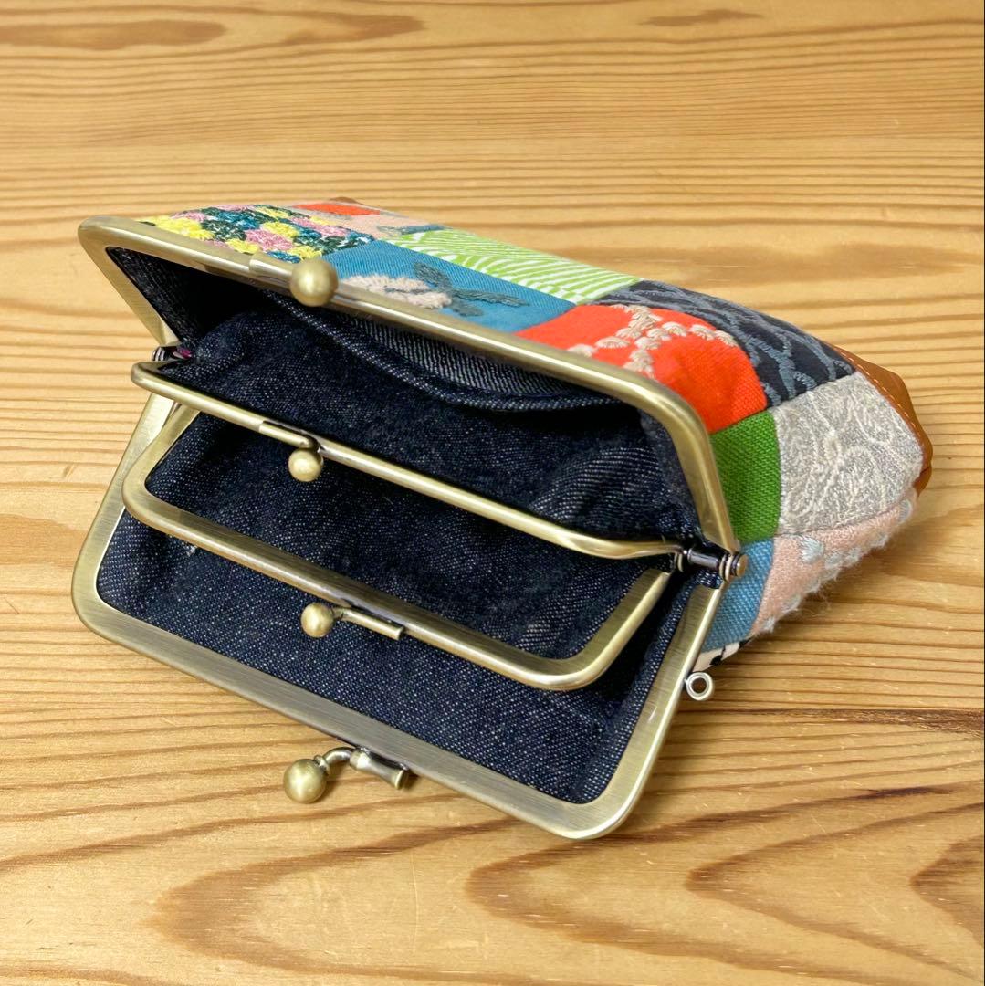 【該当者さま専用作品につきご購入不可となります】パッチワーク 親子がま口ポーチ