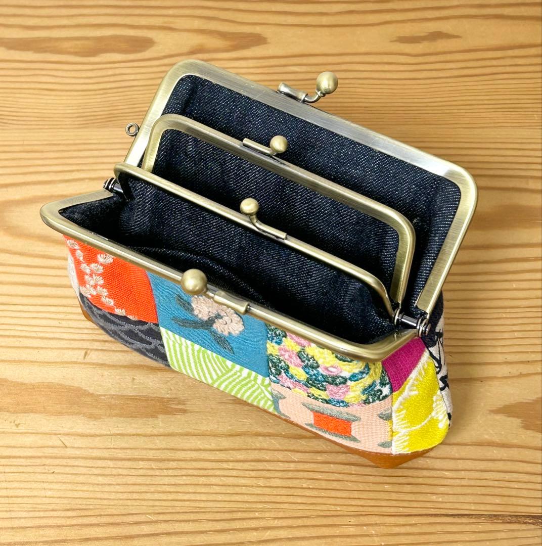 【該当者さま専用作品につきご購入不可となります】パッチワーク 親子がま口ポーチ