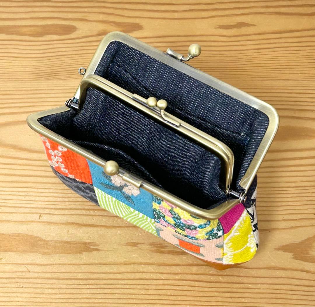 【該当者さま専用作品につきご購入不可となります】パッチワーク 親子がま口ポーチ