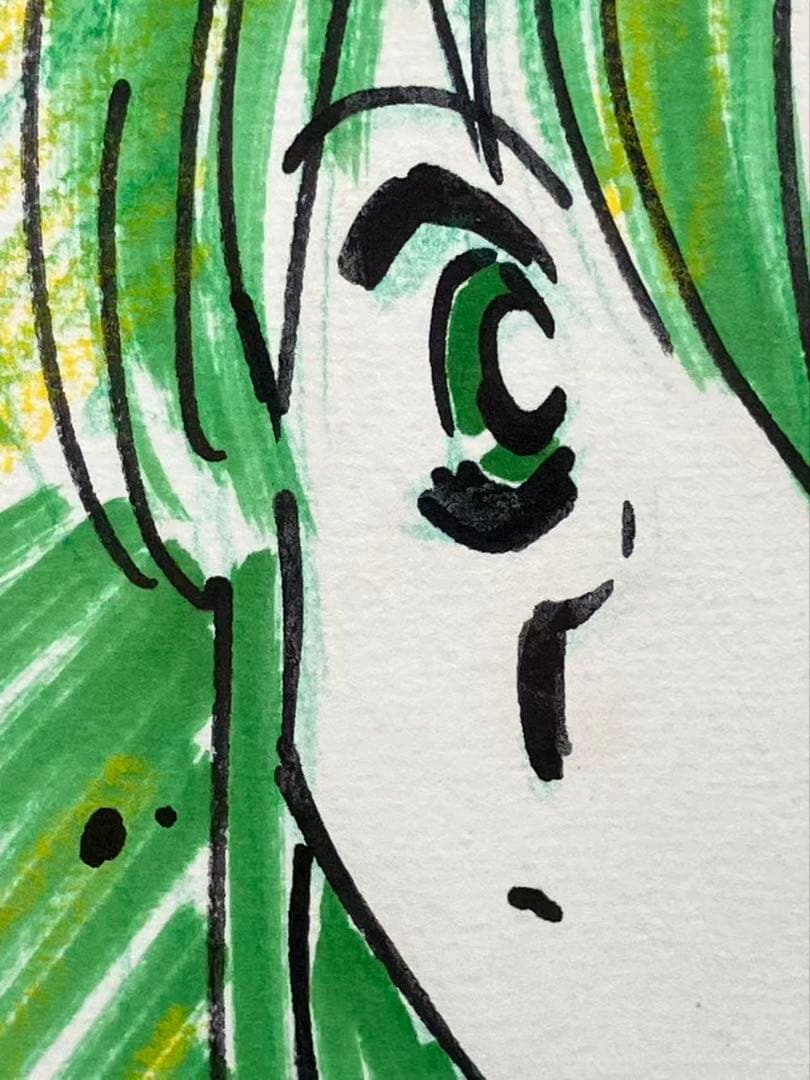 希少 門井亜矢 1988年 直筆サイン イラスト付き 色紙 かどいあや 真作絵画