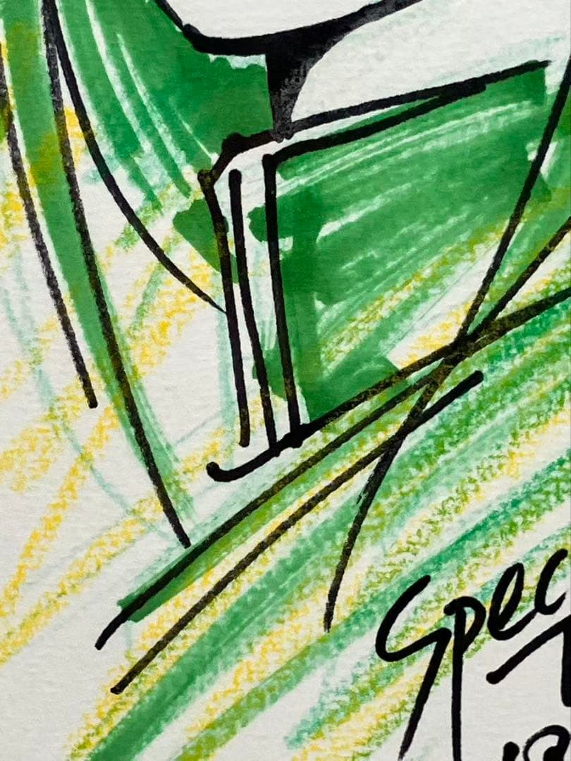 希少 門井亜矢 1988年 直筆サイン イラスト付き 色紙 かどいあや 真作絵画