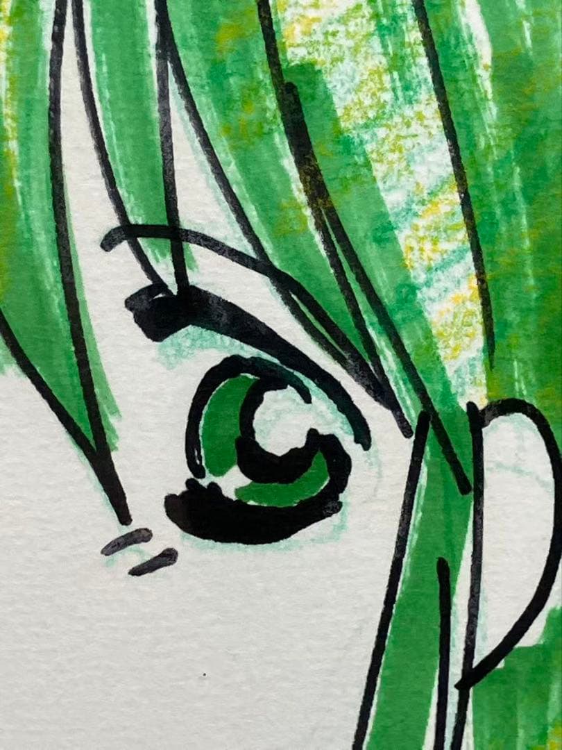 希少 門井亜矢 1988年 直筆サイン イラスト付き 色紙 かどいあや 真作絵画