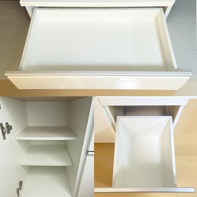 【美品】ニトリ キッチンカウンター キュリー2 80CT WH サイドボード