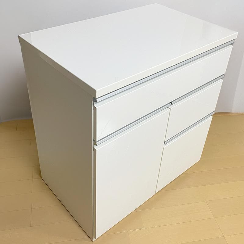【美品】ニトリ キッチンカウンター キュリー2 80CT WH サイドボード