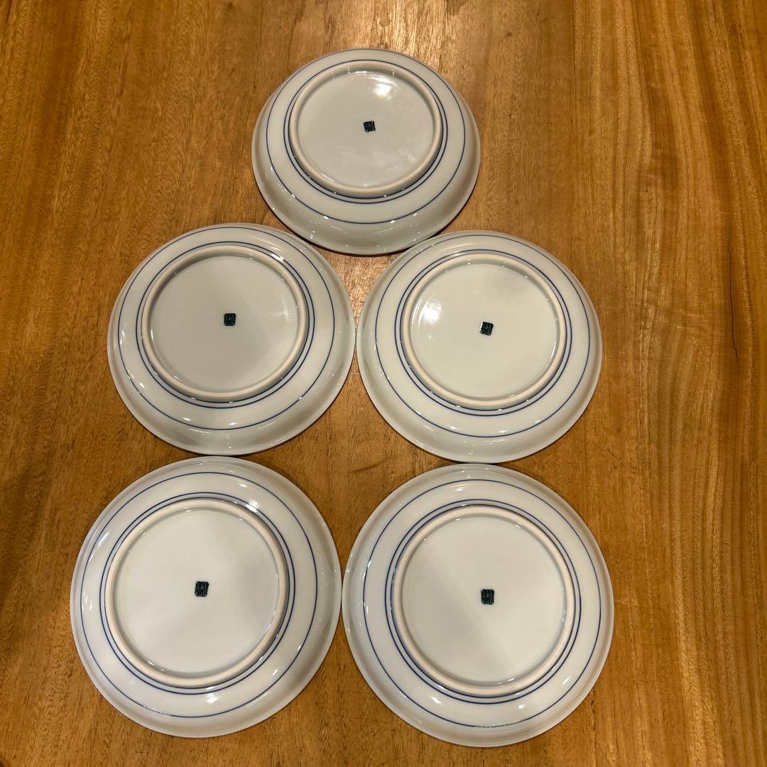 九谷焼　青郊窯　唐子絵変わり　平皿　五枚