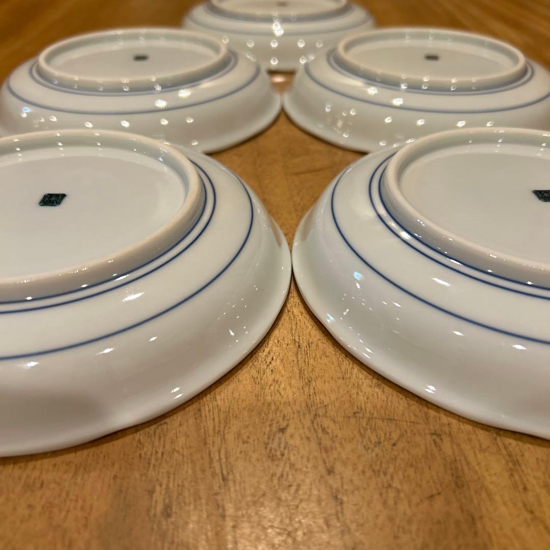 九谷焼　青郊窯　唐子絵変わり　平皿　五枚