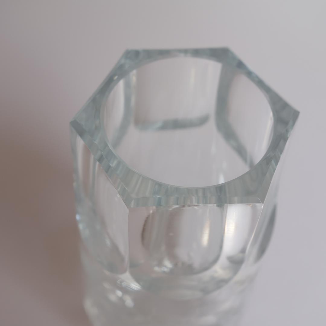 【値下げ】ボヘミアングラス　花瓶 (カワセミ)　ハンドメイド