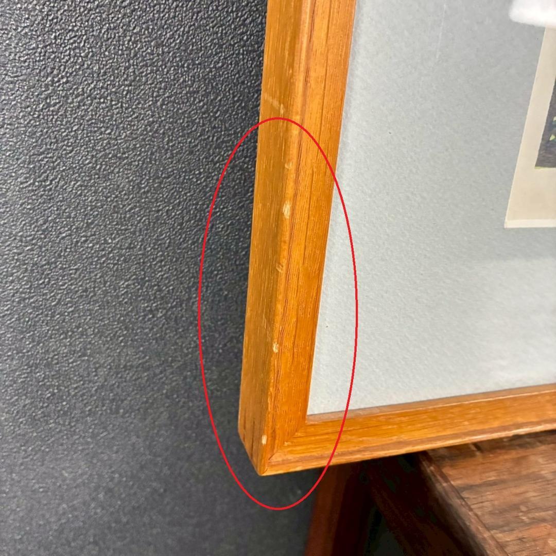 【出品3/3まで】牧野宗則「小川のある風景」木版画 1978年制作 直筆サイン入