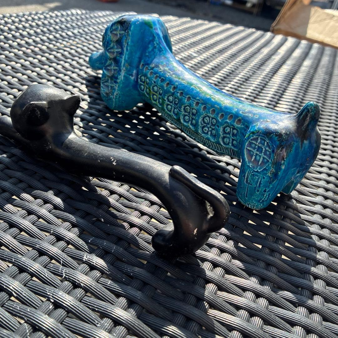 ヴィンテージ フラビア リミニブルー ダックスフンド　おまけ付き　猫のフック