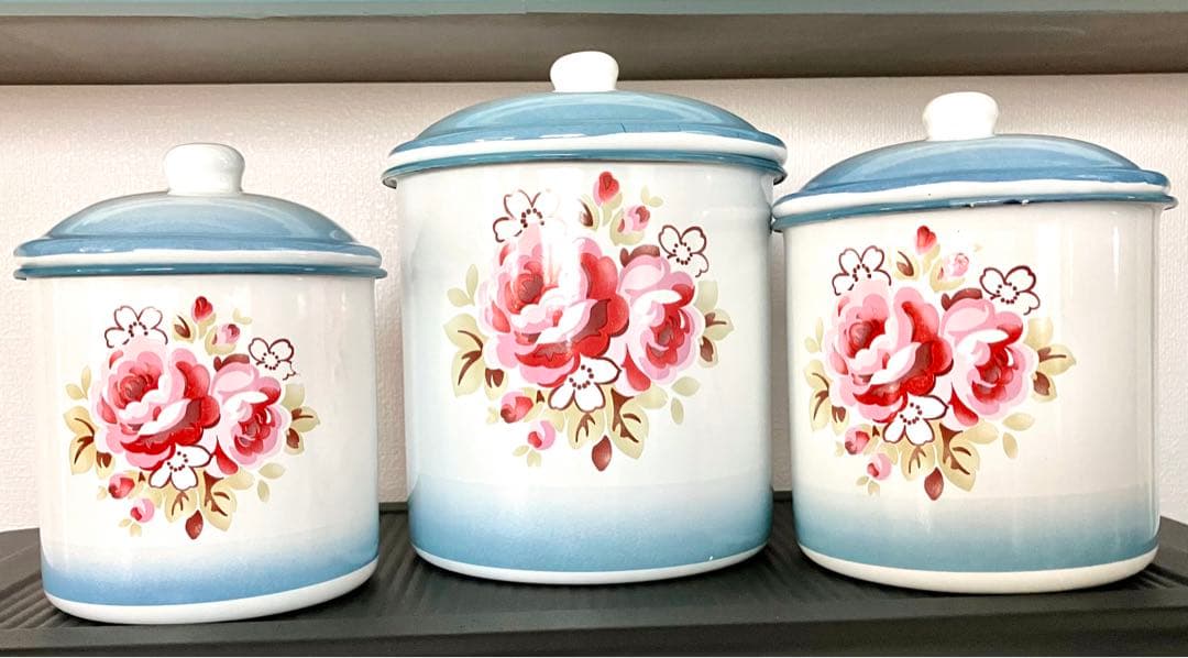 キャスキッドソン　ホーロー　キャニスター3個セット