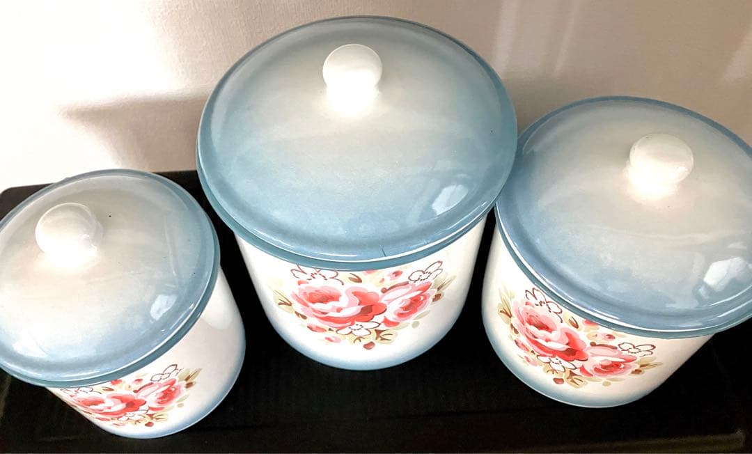 キャスキッドソン　ホーロー　キャニスター3個セット