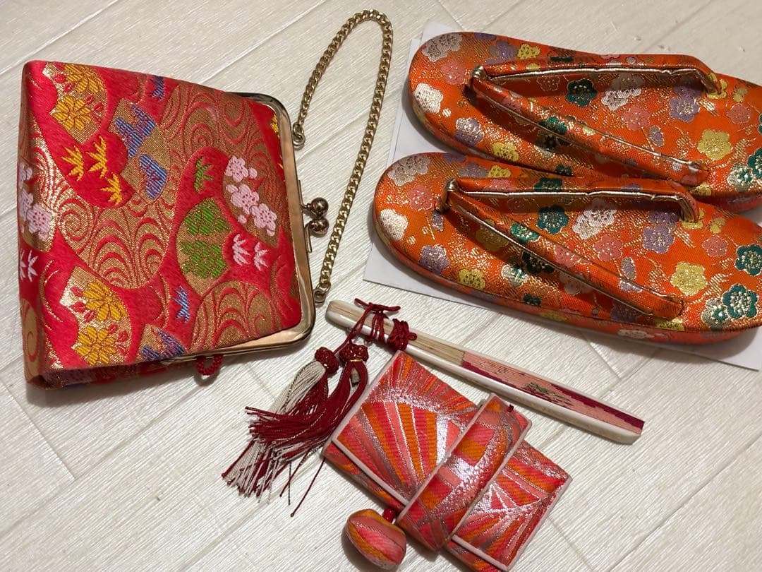 七五三　7歳　正絹　着物　フルセット　水色　桜　毱