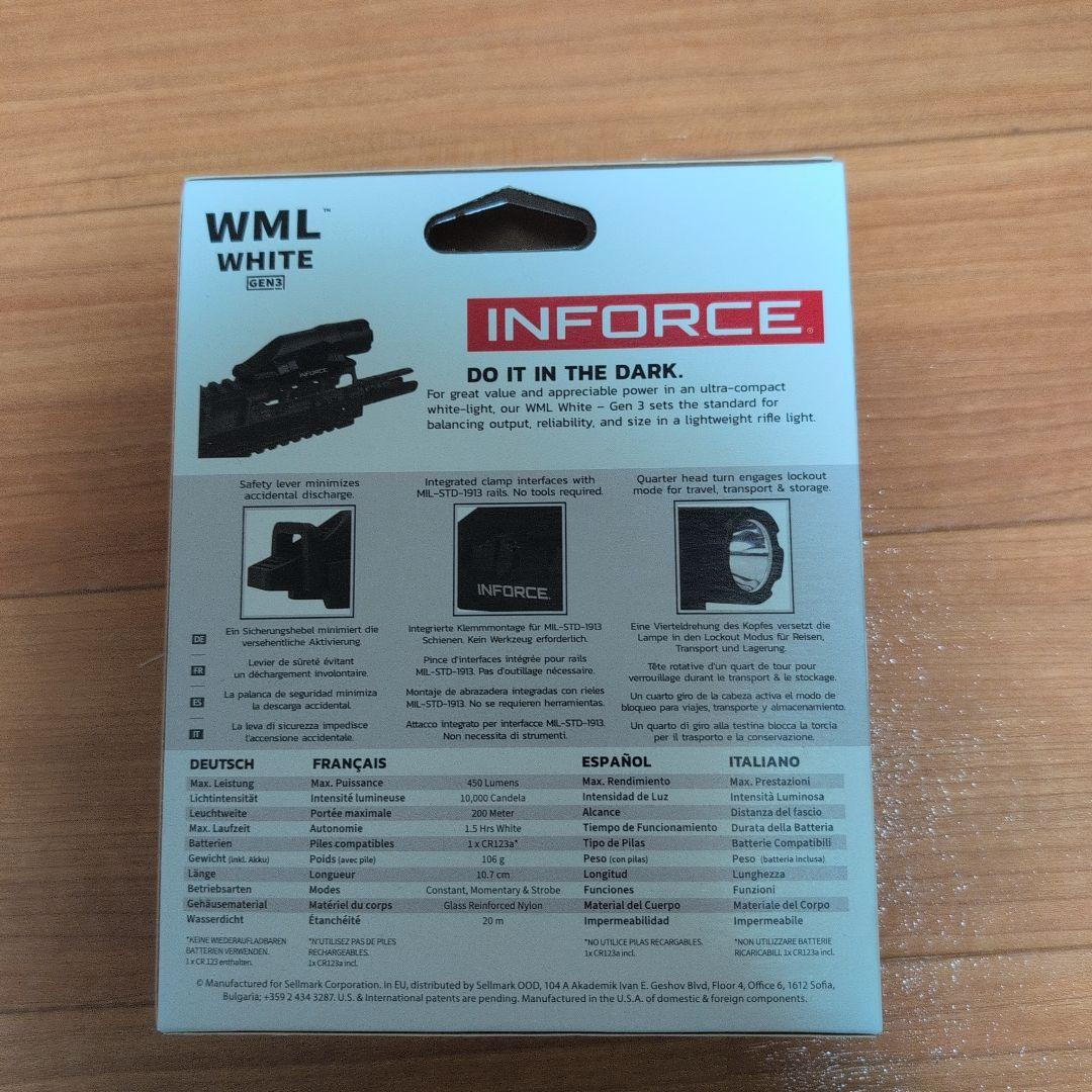 個人装備 inforce WML WHITE GEN3