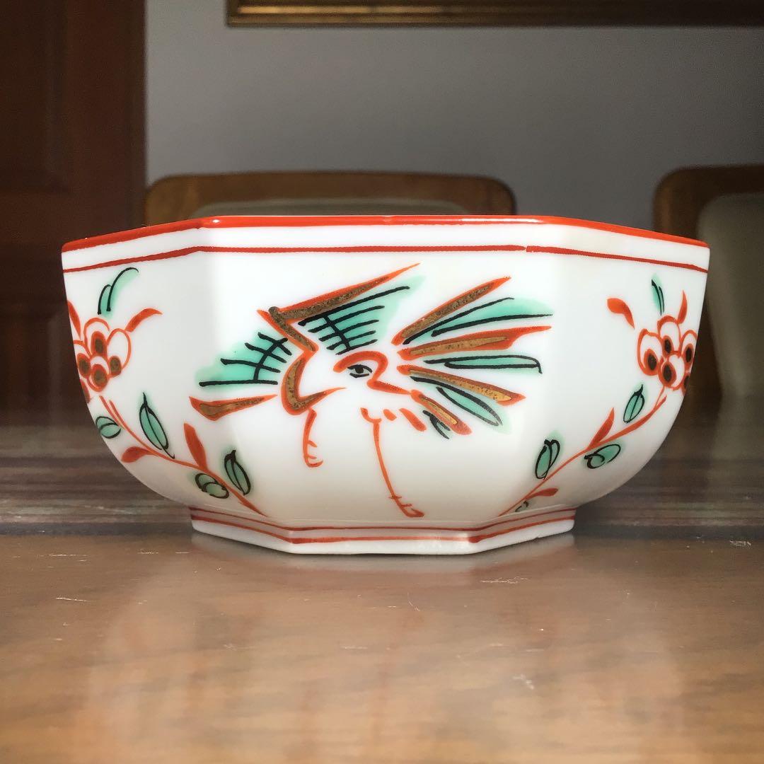 『発見うー特価』　たち吉　『赤呉須花鳥』　赤絵金彩　小鉢　5枚　縁起物