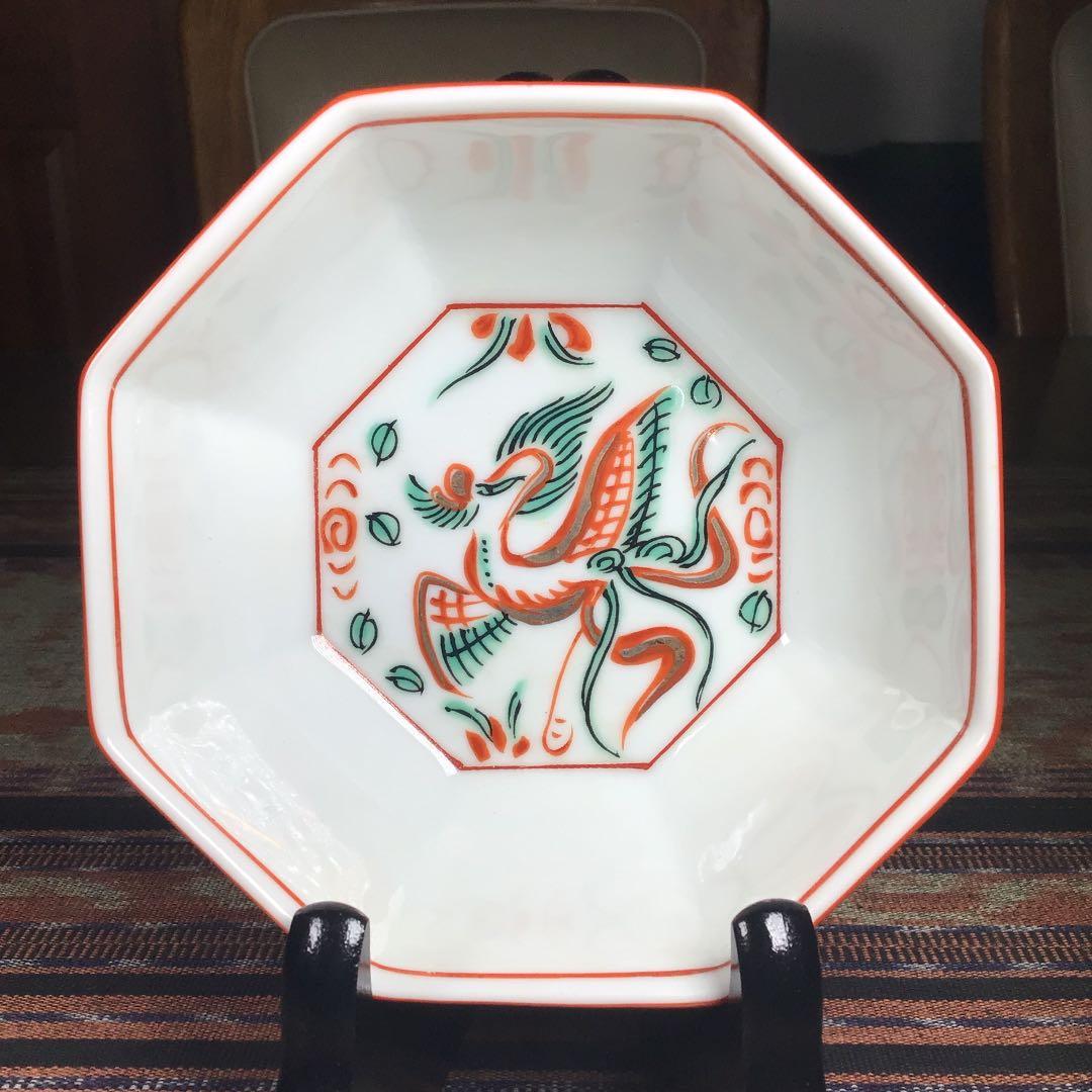 『発見うー特価』　たち吉　『赤呉須花鳥』　赤絵金彩　小鉢　5枚　縁起物