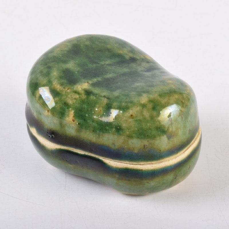 茶道具　桃山窯造　御題　笑み香合　共布共箱　C　8393