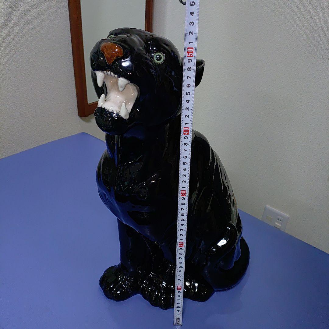 ブラックパンサー イタリア製 黒豹　陶器　瀬戸物 置物 稀少　レア