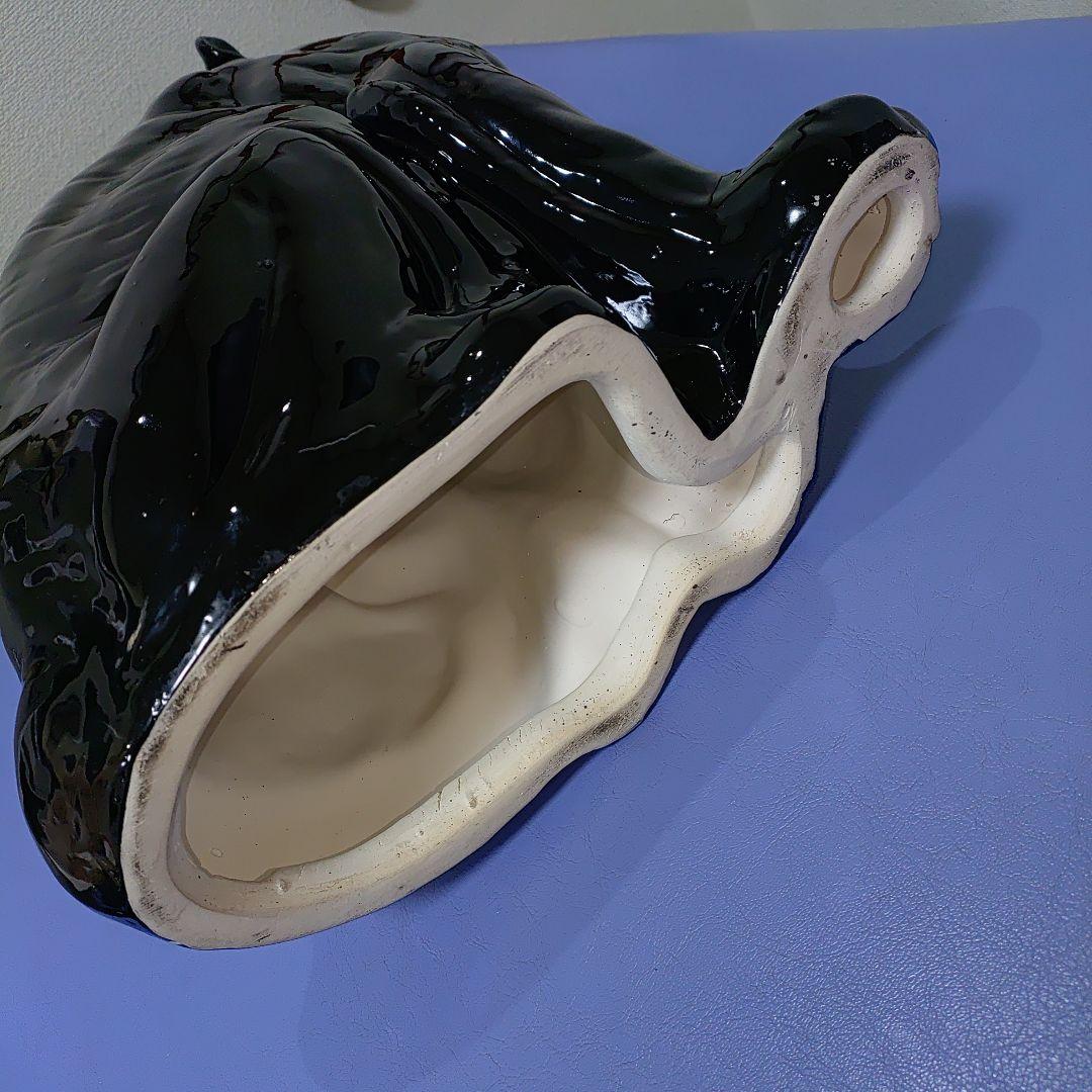 ブラックパンサー イタリア製 黒豹　陶器　瀬戸物 置物 稀少　レア