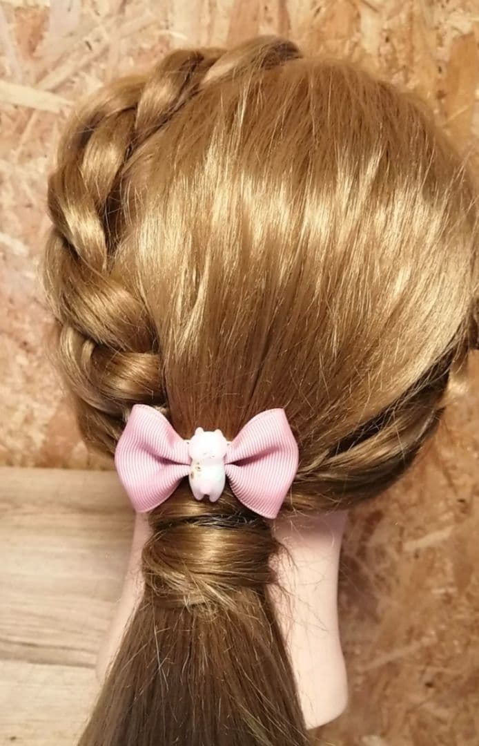 にゃんこリボンのヘアクリップ(ピンク)、ぐで猫