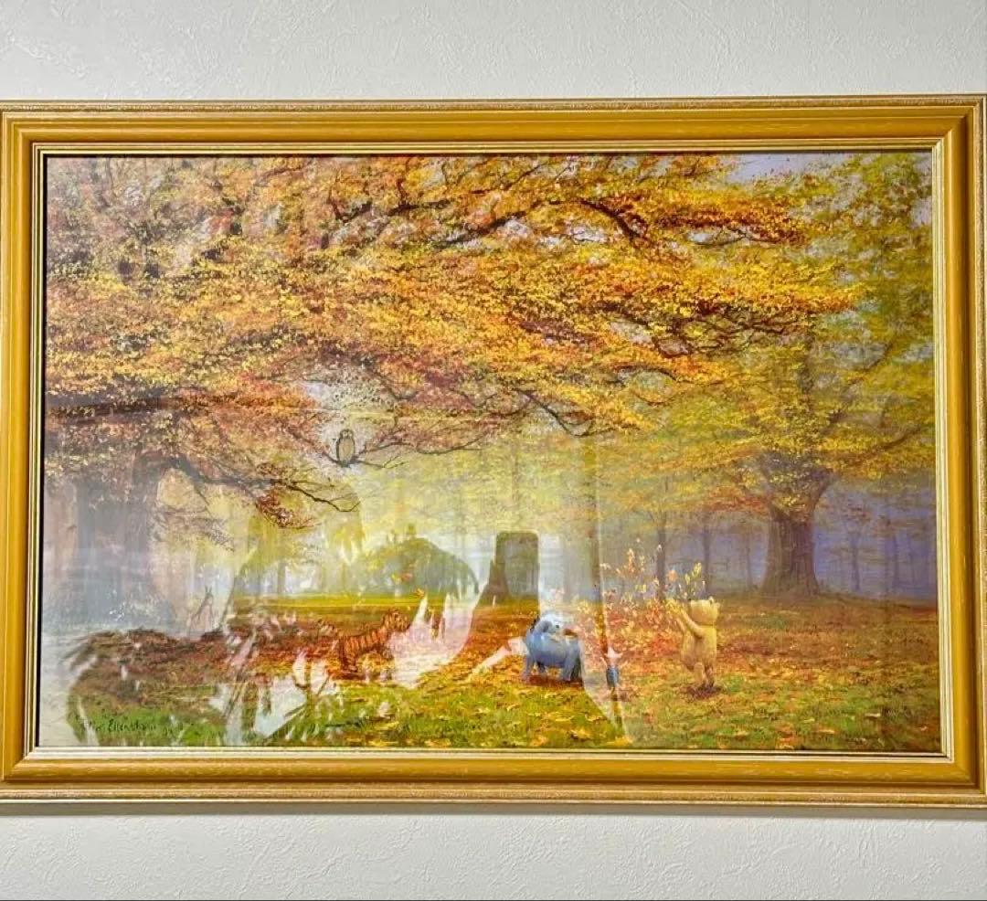 ピーター　エレンショウ　くまのプーさん　紅葉　ディズニー　額付き