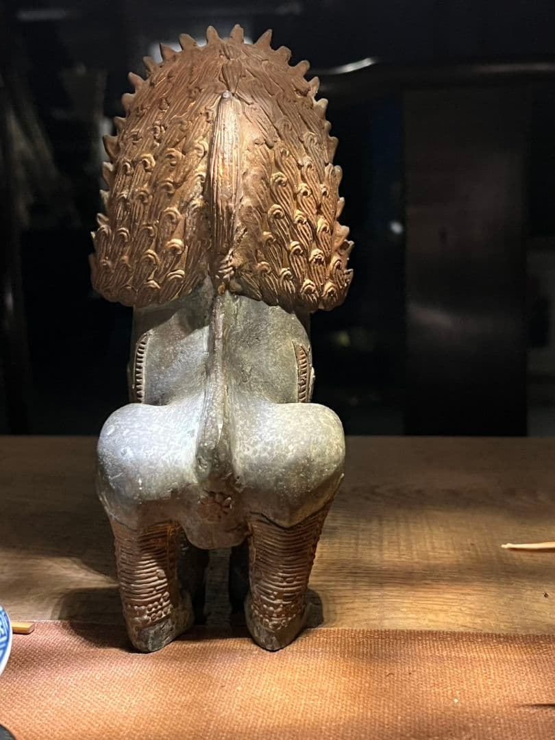 【美術品】獅子魔除け　置物