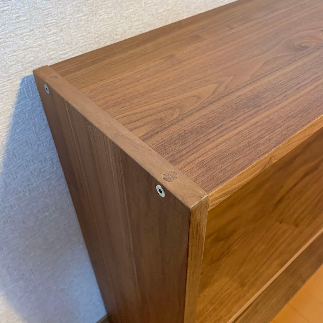 無印 スタッキングシェルフ ワイド2段 ウォールナット材