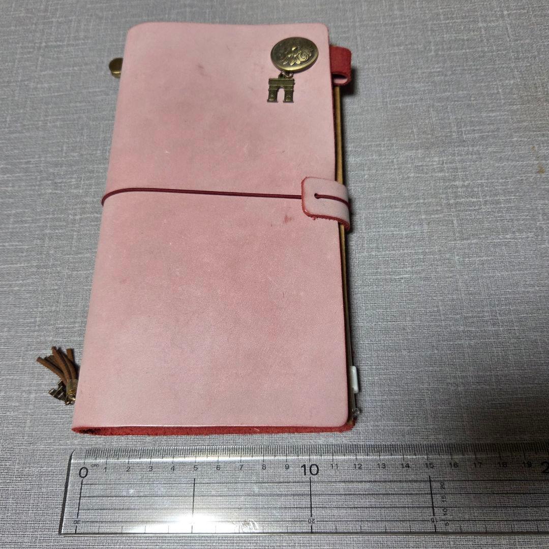 トラベラーズノートカバー ピンク レギュラーサイズ オイルレザー ノート付