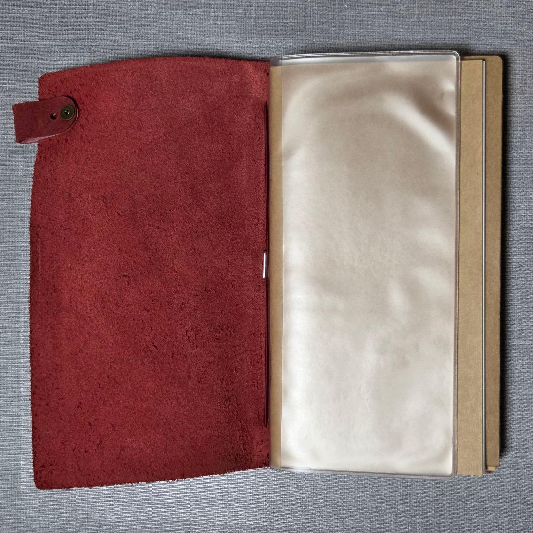 トラベラーズノートカバー ピンク レギュラーサイズ オイルレザー ノート付