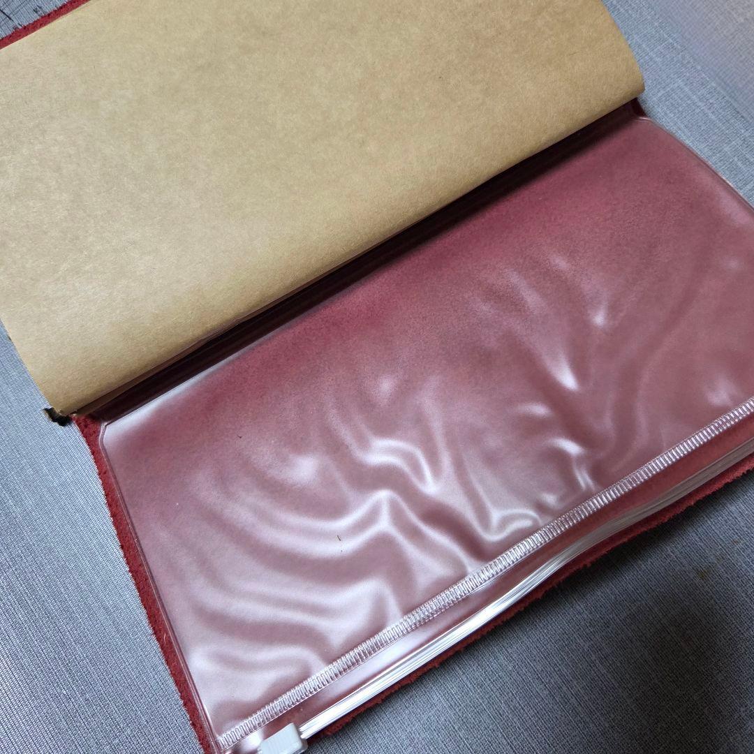 トラベラーズノートカバー ピンク レギュラーサイズ オイルレザー ノート付