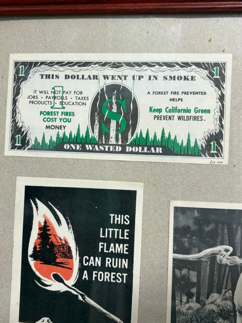 1960年代 Smokey The Bear バンク　& フライヤー額装