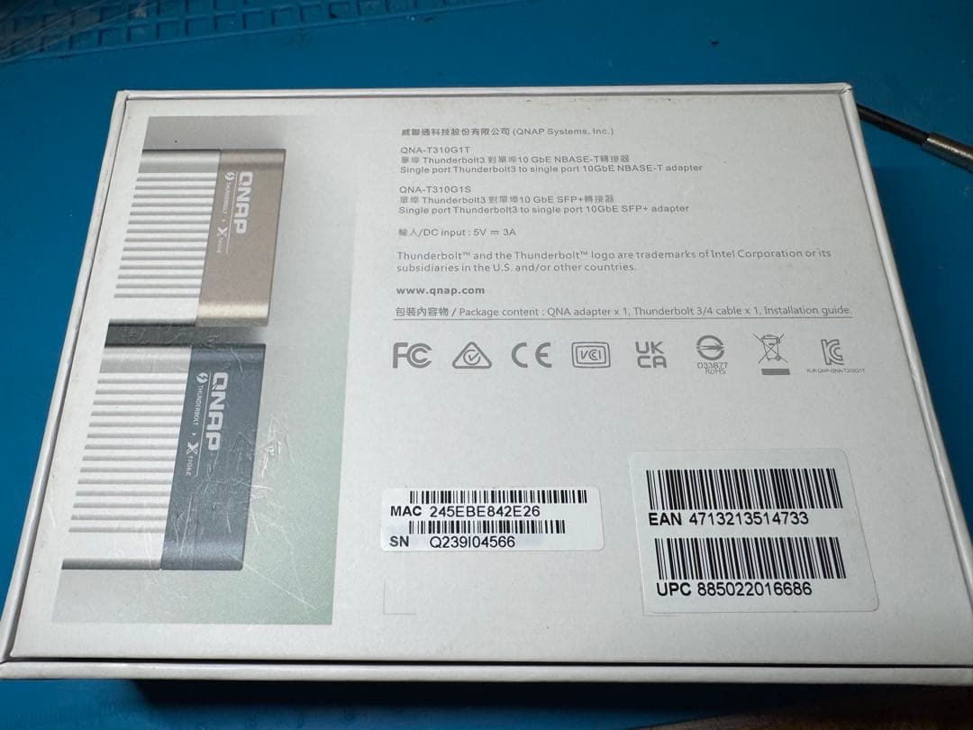 QNAP QNA-T310G1T RJ45 10GbEアダプター