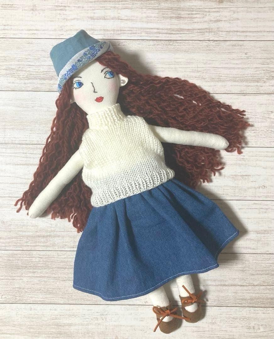 ハンドメイド着せ替え人形　青系洋服