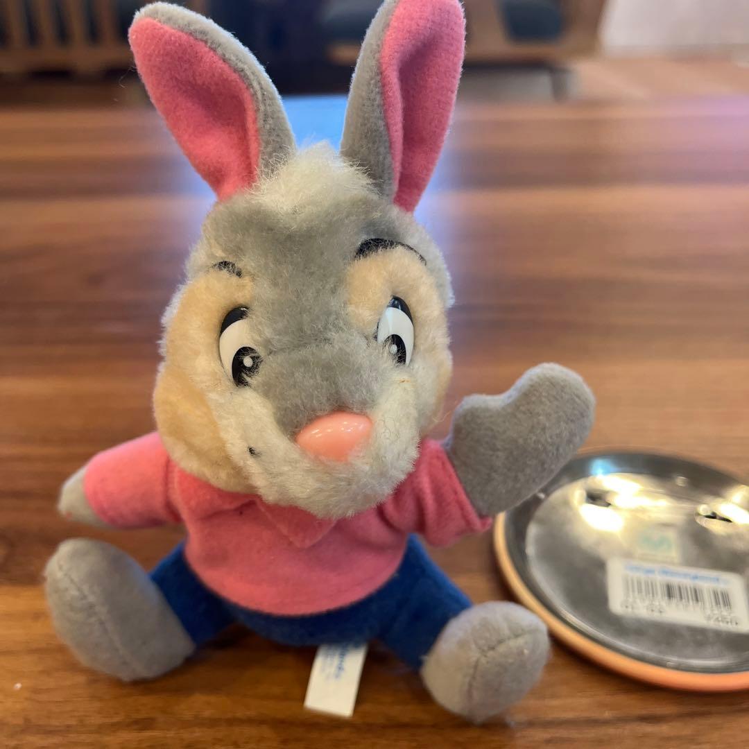 希少！ディズニーランドスプラッシュマウンテンうさぎどんマスコットバッチ＆缶バッチ