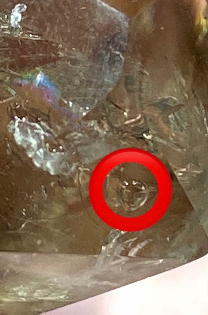 エレスチャル水入りスモーキークォーツ　虹入り　原石　天然石　置物