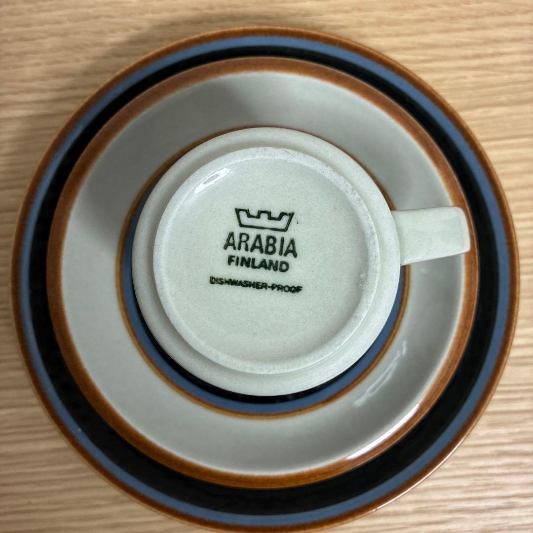 希少　ARABIA　タイカ　カップ&ソーサー　プレート付き　トリオセット