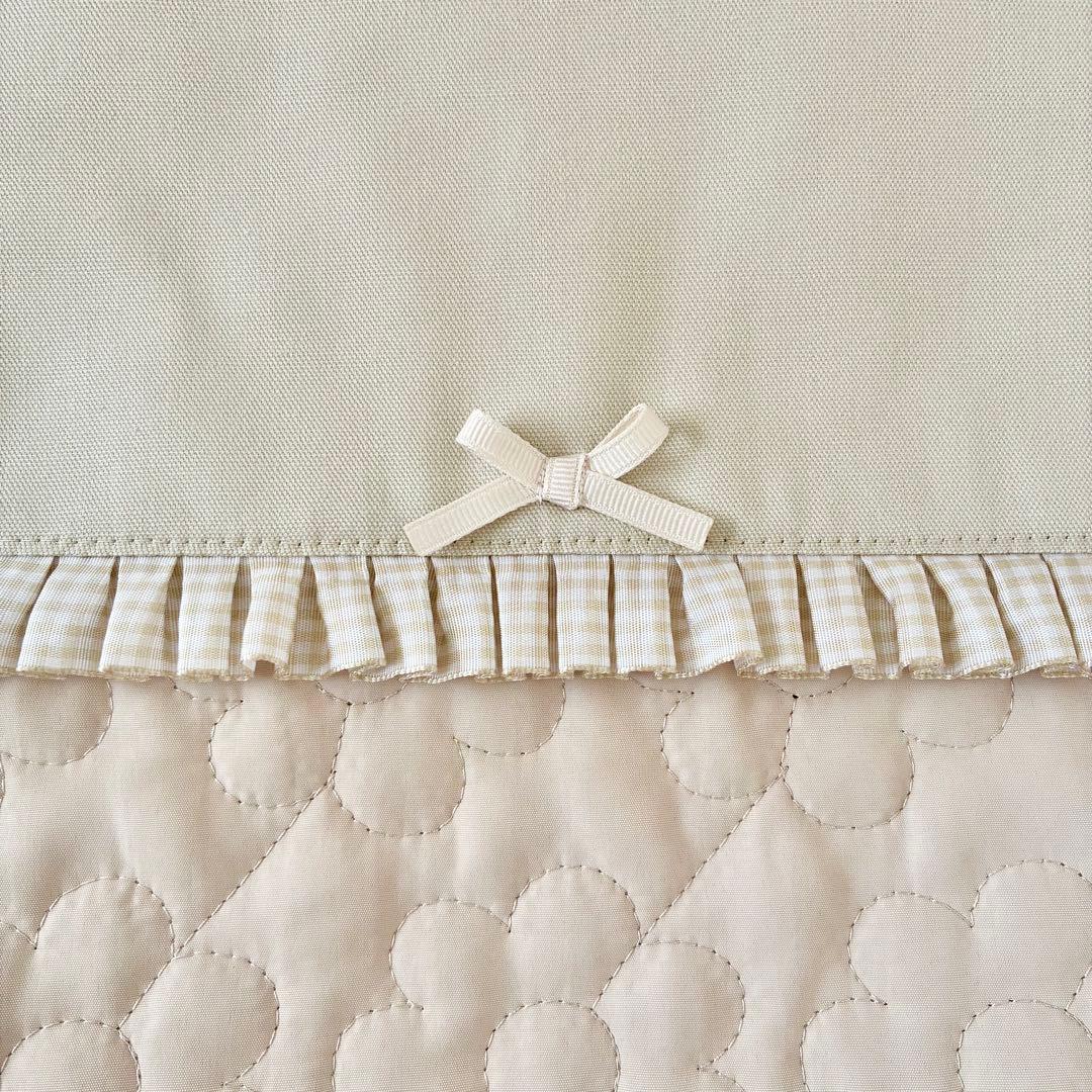 入園入学3点セット　お着替え袋M ライトベージュ　お花キルティング