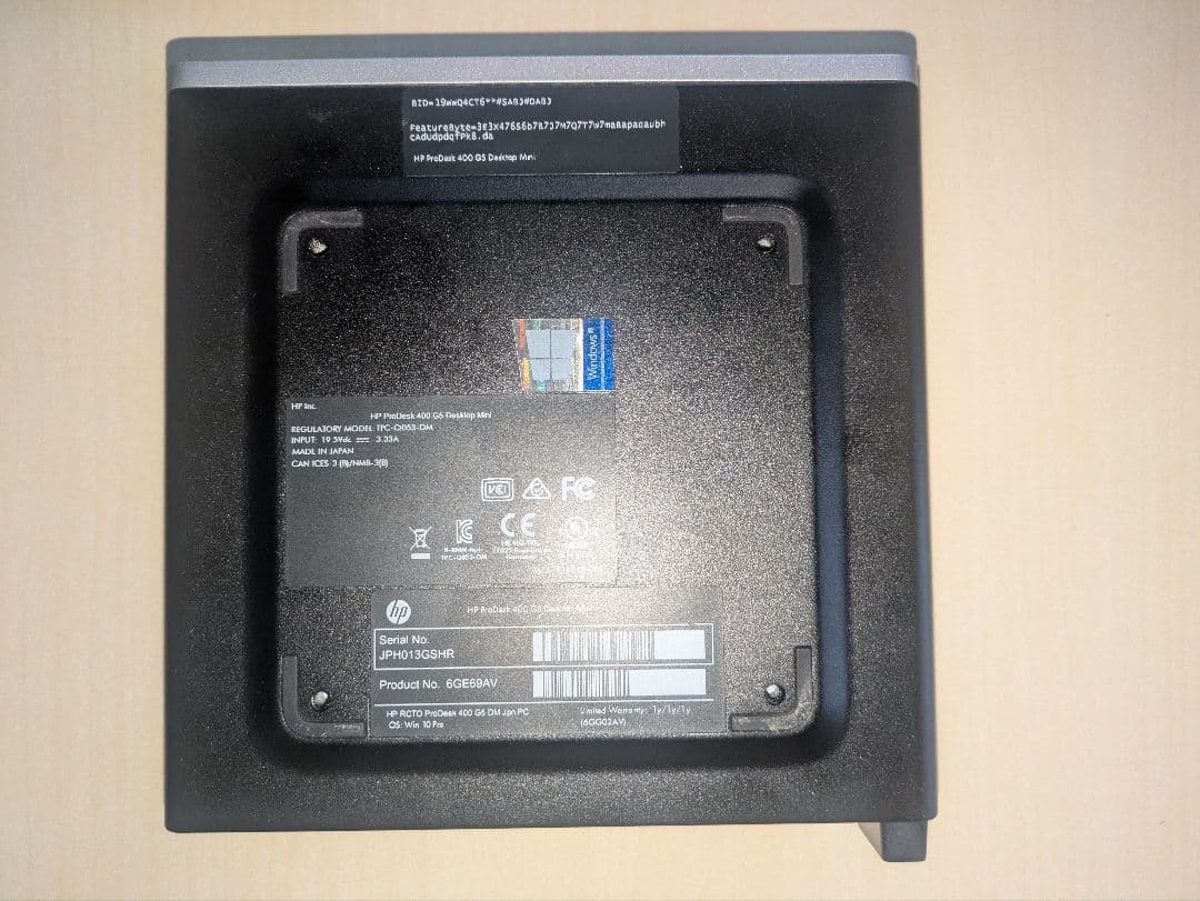 HP ProDesk 400 G5 Desktop Mini 省スペースパソコン