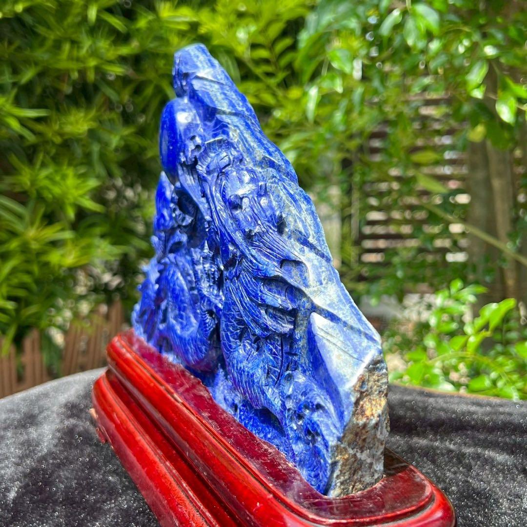 極上開運にも✨極上の逸品☆青龍✨ラピスラズリ 龍彫り 原石 天然石 置物 一点物
