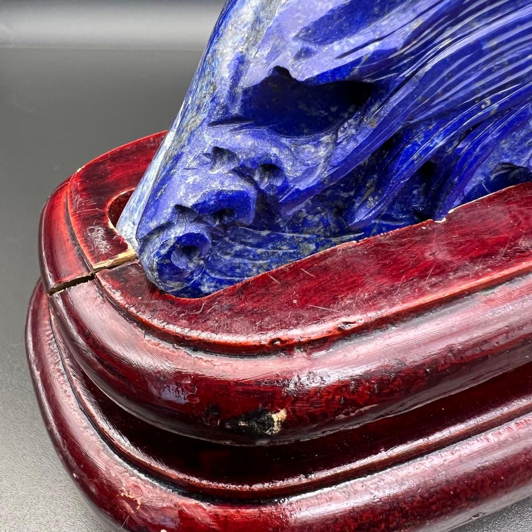 極上開運にも✨極上の逸品☆青龍✨ラピスラズリ 龍彫り 原石 天然石 置物 一点物