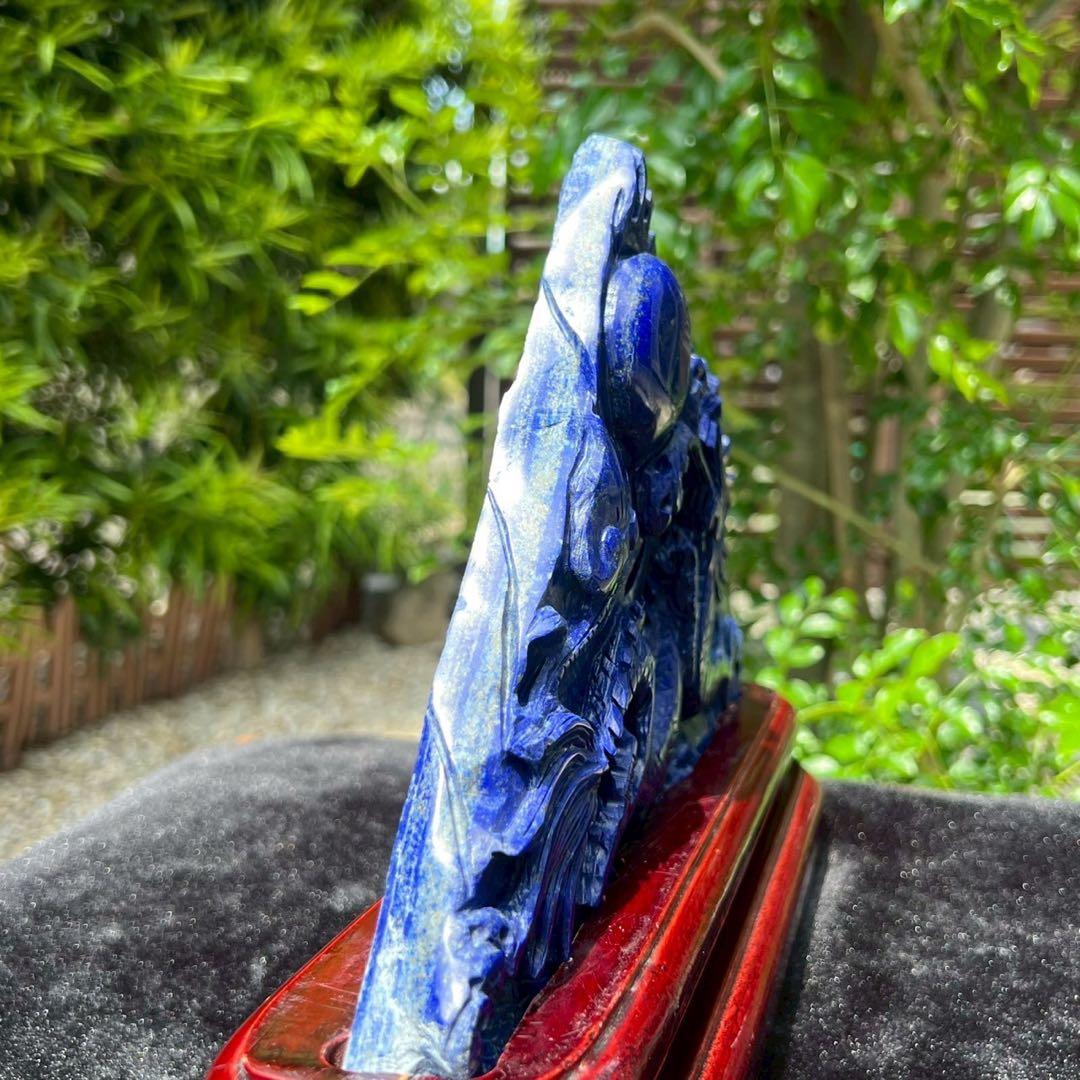 極上開運にも✨極上の逸品☆青龍✨ラピスラズリ 龍彫り 原石 天然石 置物 一点物