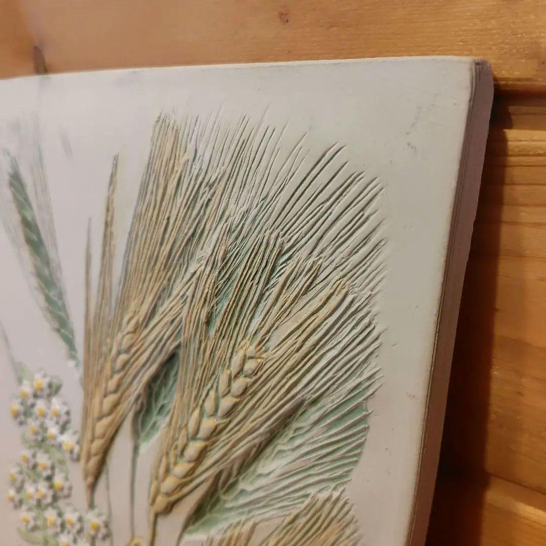 Jie Gantofta 麦と白い小花 陶板