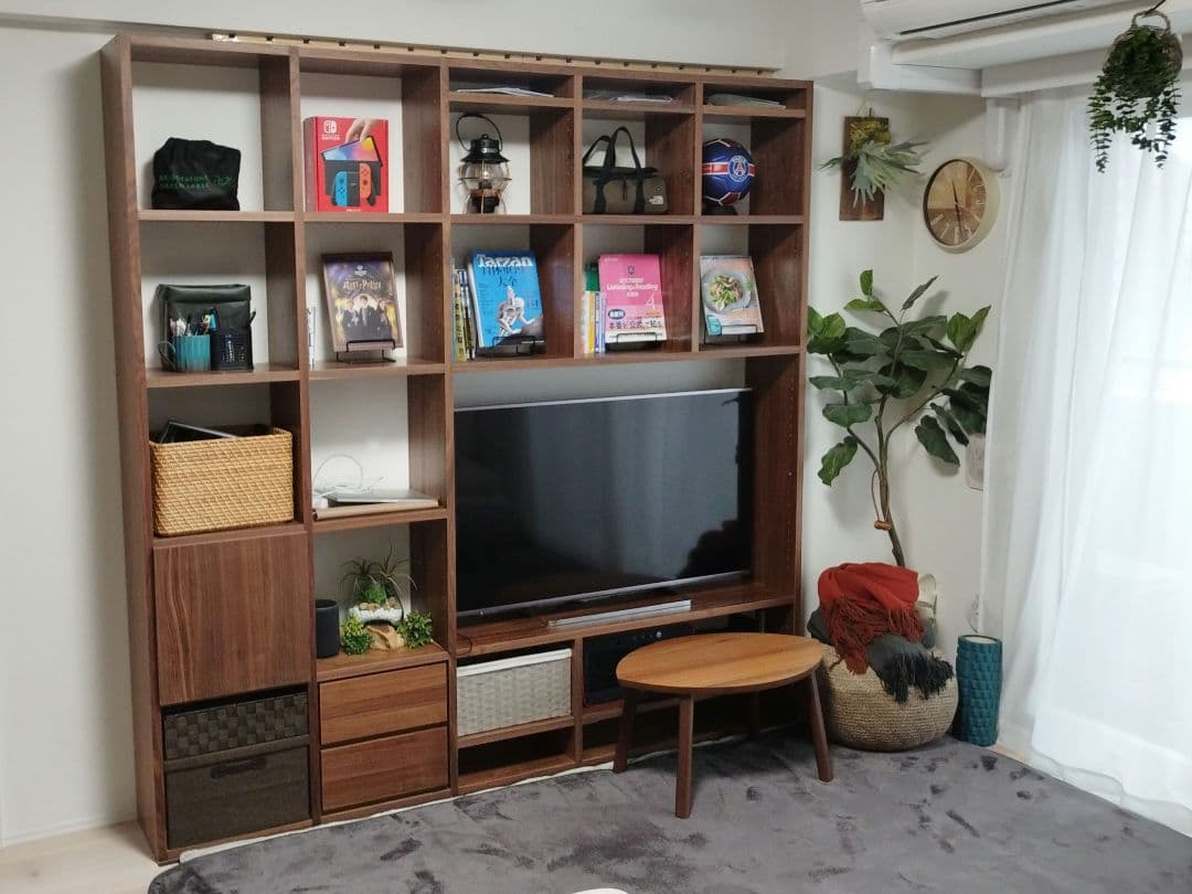 【お盆値下げ中】壁面シェルフ ミドルブラウン　美品 付属品等完備　コネクト