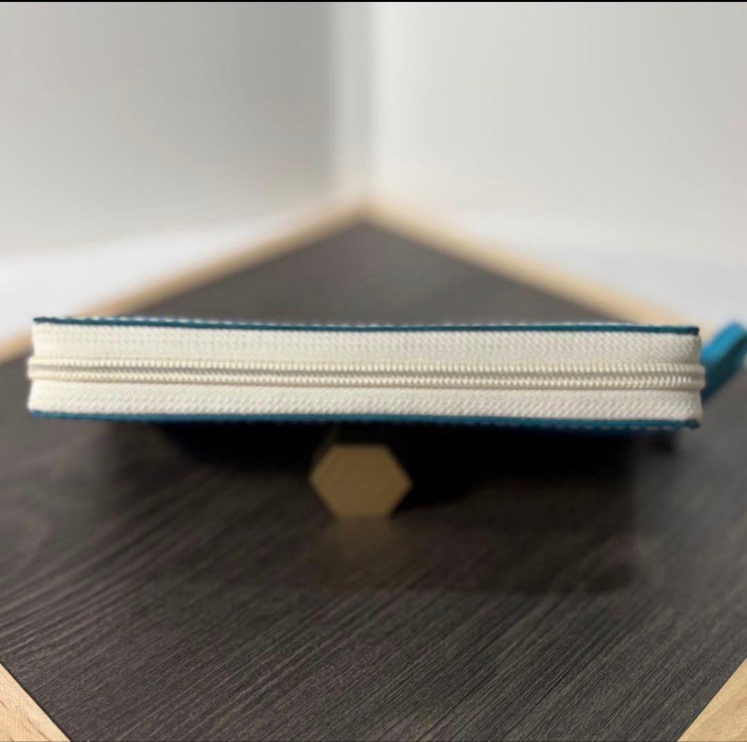 本革 ラウンドファスナー長財布 ラウンドジップ長財布 ハンドメイド 青 手染め