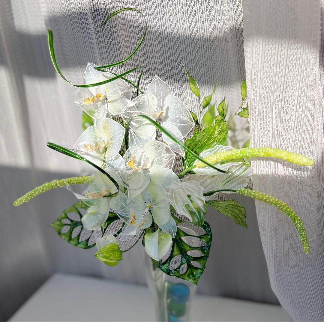 アメリカンフラワー　ディップフラワー　NO.200（胡蝶蘭・スノーフィズ）