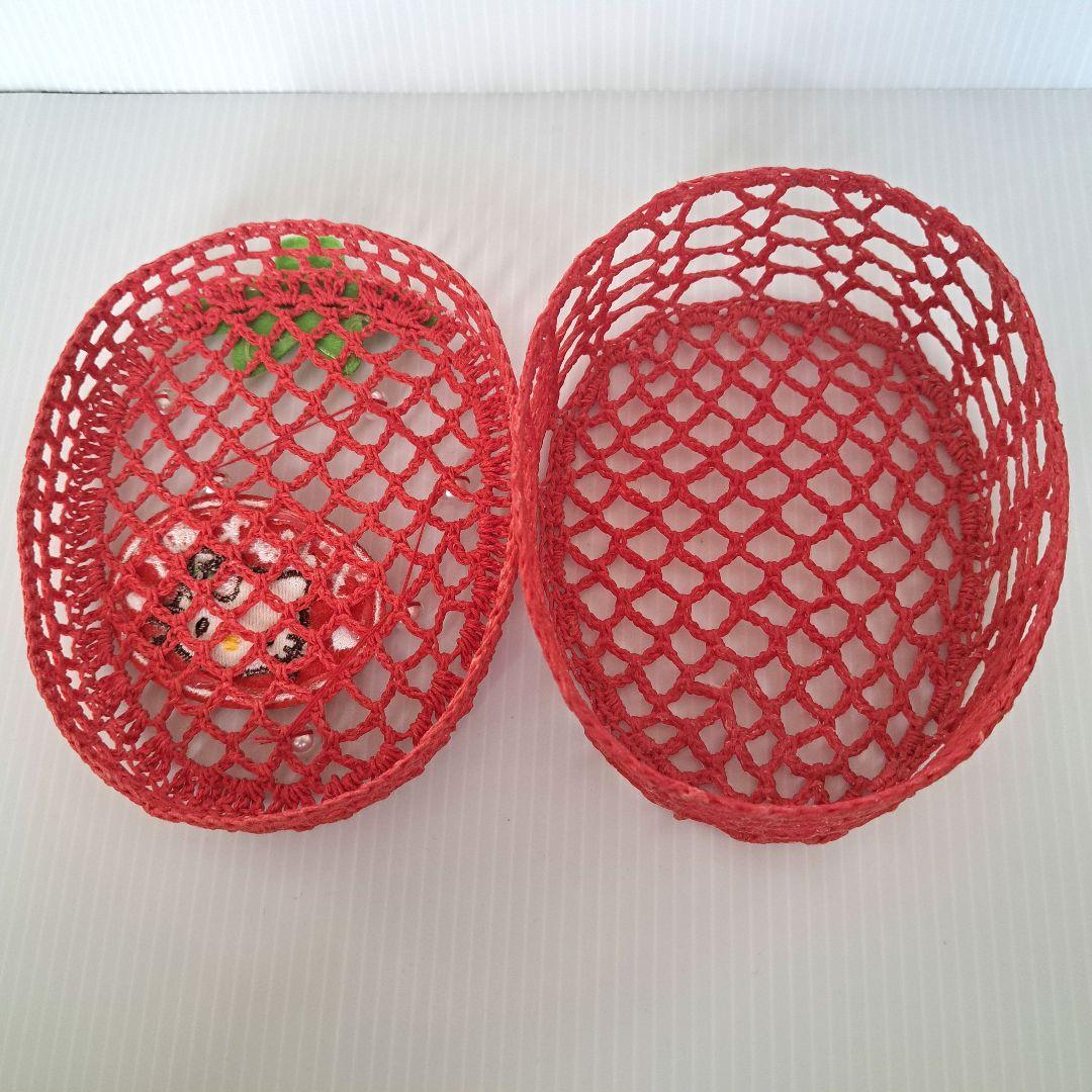 ハローキティ　いちごキティちゃん　小物入れ　編みかご　レア　希少