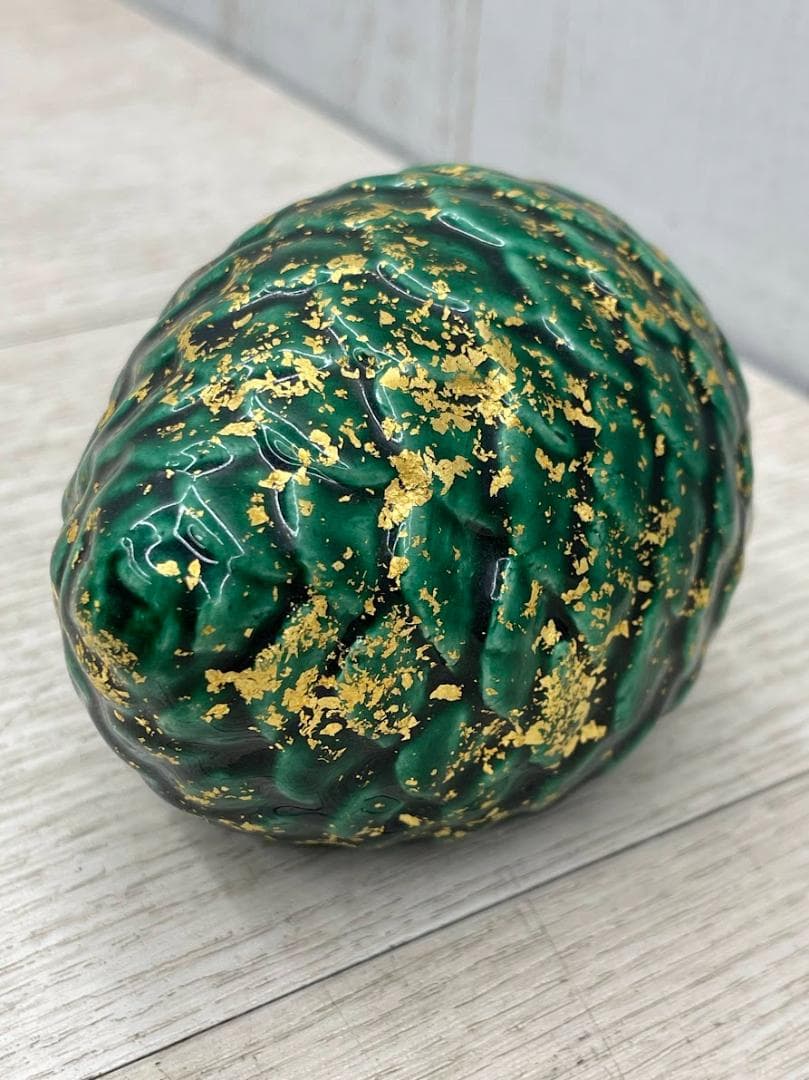 茶道具 熨斗押さえ 松笠 楽焼 和楽 共箱 飾り物 床飾り のし抑え 松ぼっくり