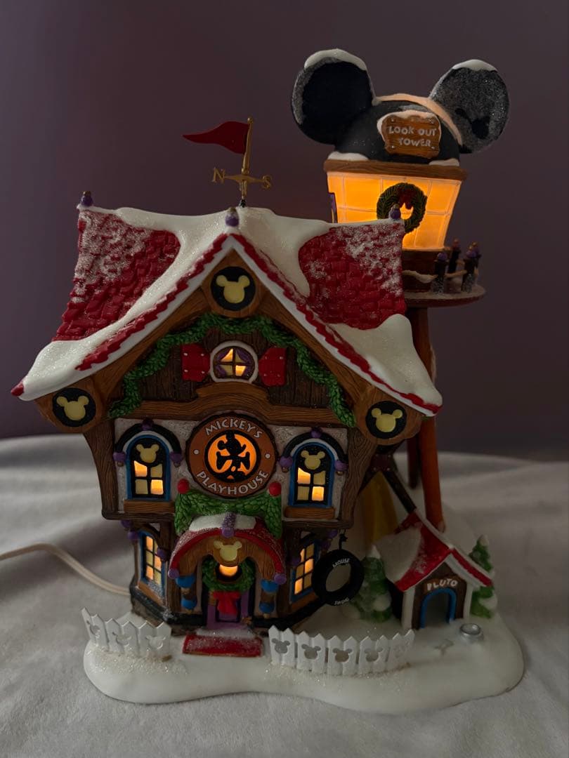 ミッキーノースポールシリーズ ホリデーハウス ライトアップフィギュア ディズニー