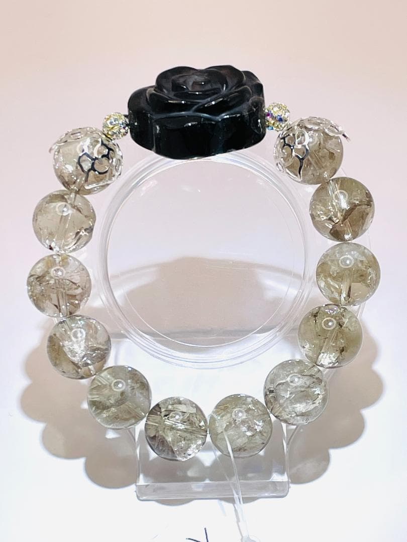 【薔薇(モリオン)/スモーキーアゼツライト】内径約16.5cm 浄化済み 442